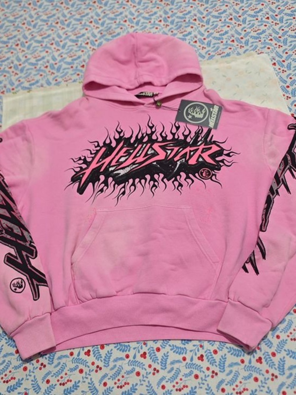 Hellstar Pink Graphic Hoodie Sweatshirt for Men